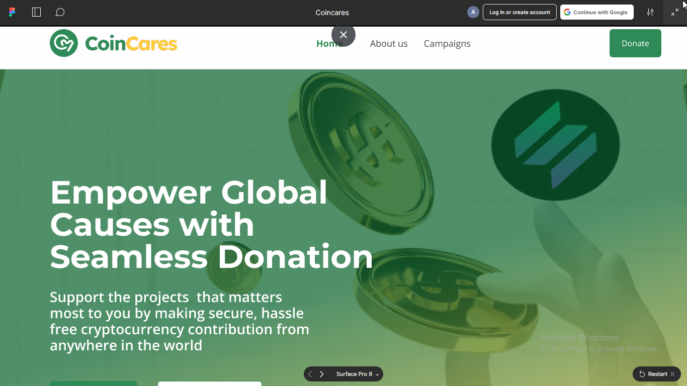 Coincares Website Page Image